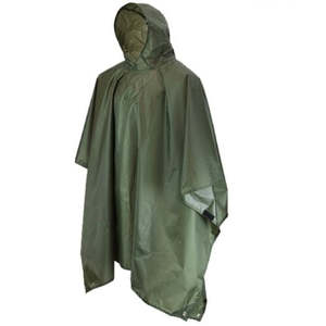 Camping: Rain Poncho Hooded Waterproof Raincoat