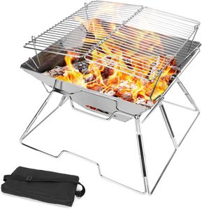 Camping: Folding BBQ Campfire Grill Barbeque Portable Camping Grill