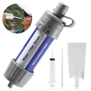 Camping: Portable Camping Hiking Mini Water Filter Straw Purifier