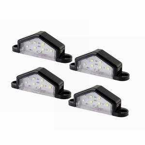 Car Lights: 4X 6 LED License Number Plate Light Truck Caravan Trailer Lamp Rear/Front 10-30V