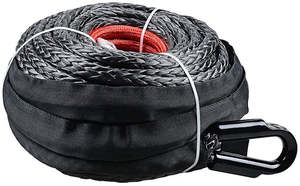 Winch: Winch Rope 29M Dyneema Synthetic Car Tow Recovery Cable 4WD BLK