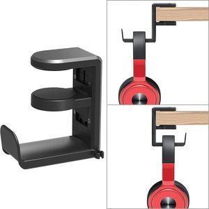 Earphone Headsets: Under Desk Headphones Stand Headset Hook Holder