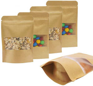 50PCS 18x26cm Kraft Paper Bags Food Storage Pouch