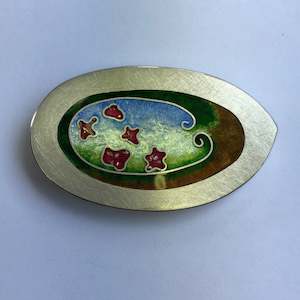 Brooch: Brooch, pohutukawa glimpses
