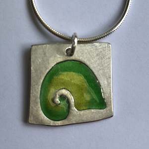 Pendant: Green Koru pendant