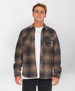 Jackets: GLACIER PLAID HIGH PILE SUPERFLEECE - CCH CHOCOLATE CHIP