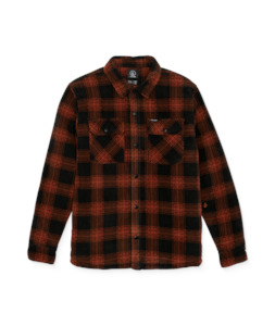 Jackets: BOWERED FLEECE LS - BURNT SIENNA