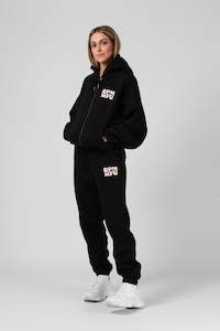 Fleece 1: Zip Thru Hood - Black