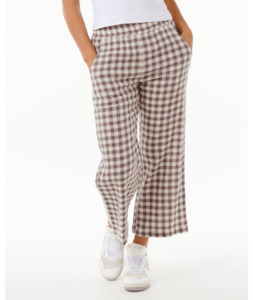 Womens Pants: PREMIUM SURF CHECK PANT - EGGPLANT