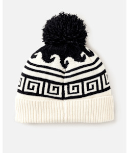 Beanies: SOLEIL REG POM POM BEANIE - BLACK/OFF WHITE