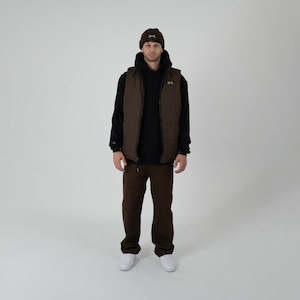MEN'S REVERSIBLE PUFFER VEST - Black/Dark Brown