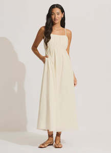 BEACHEDIT - Piped Maxi Dress - Ecru