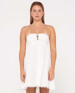 Womens Dresses: CAPRI LACE FRONT MINI DRESS - SNOW