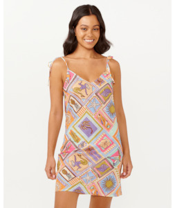 BEACH PARTY MINI TIE DRESS - MULTICO
