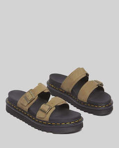 MYLES SLIDE SANDAL SAVANNAH TAN TUMBLED NUBUCK