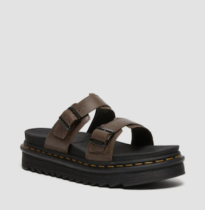 MYLES SLIDE SANDAL DARK BROWN NEW OILY ILLUSION