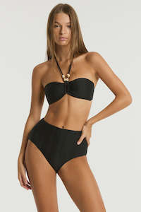 Swimwear: caracus ring bandeau - black
