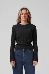 Knitted L/S - Black Marl