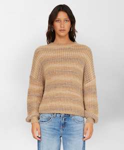 Womens Knitwear: BAYOU SWEATER - TBB TOBACCO BROWN