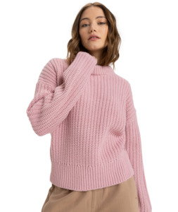 Womens Knitwear: COMING HOME SWEATER - BLEACHED MAUVE