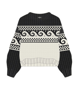 SOLEIL KNIT CREW - BLACK/OFF WHITE