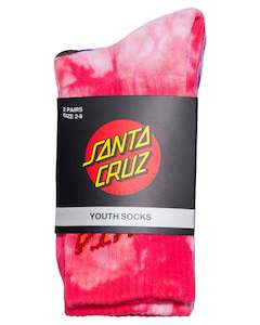 Socks: Free Spirit Stack Crew Sock 2 Pack - PNK CORAL TDYE-IRIS TDYE