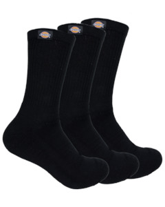 Socks: CLASSIC LABEL 3 Pack Crew Socks - BLACK