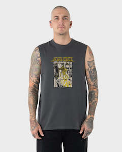 Mens Tanks: Pace Dungeon Front Muscle - OFF BLACK