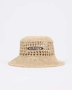 Sun Hats: SPLENDOUR STRAW BUCKET HAT - NATURAL