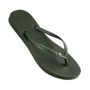 Jandals: Slim SW II Crystal 0458 - Green Olive