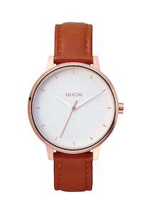 Womens Watches: Kensington Leather - Rose Gold / White