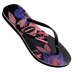 Havaianas: Slim Floral Colours 0090 - Black