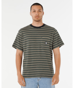 Rip Curl: SEARCH STRIPE TEE - BLACK