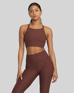 MINERAL RIB HIGH IMPACT BRA - ESPRESSO