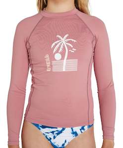 GIRLS BASIC UV SKINS LS CREW - STR Strawberry Ice