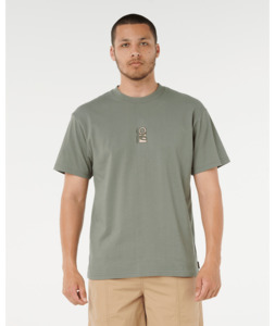 Tees: SEARCH STACK EMBROID TEE - CACTUS GREEN