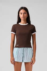 Tees 1: Ribbed Ringer Tee - Chocolate