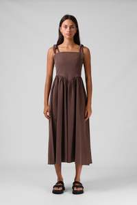 Sofia Midi Dress - Chocolate
