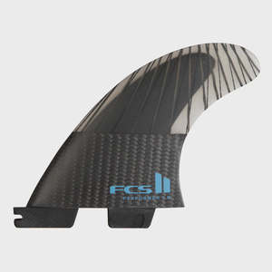 Surf Fins: FCS II Performer PC Carbon Medium Tranquil Blue Tri Fins