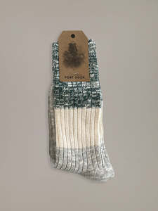 PORT SOCKS - GREEN/BEIGE/GREY