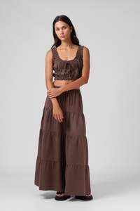 Rpm: Ruby Maxi Skirt - Chocolate
