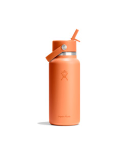 Drink Bottles: 32 Oz Wide Flex Straw Cap - Nectar Orange
