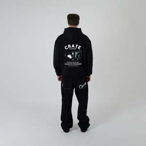 CRATE X WILLIE THE WAITER BEER HUG HOODIE - BLACK