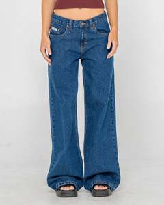 WENDY WIDE LOW RISE DENIM JEAN - DEEP SEA BLUE