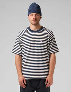 Stripe Raglan Tee - White/ Navy
