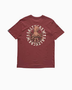 Tees: TENTACLES PREMIUM SS TEE - BURGUNDY