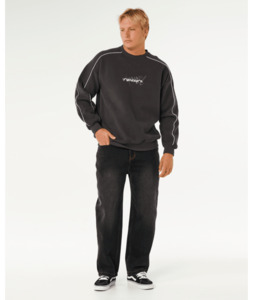 Fleece: INNER VISIONS PIPE CREW - WASHED BLACK
