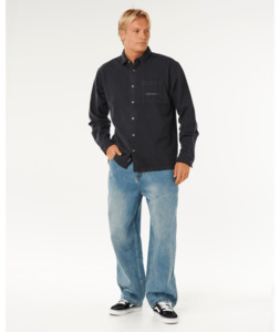 Mens: INNER VISIONS FLANNEL SHIRT - WASHED BLACK