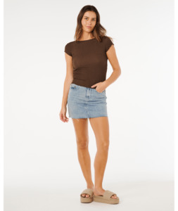 COASTAL SS TOP - BROWN