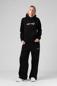 Wide Leg Track Pant - Black